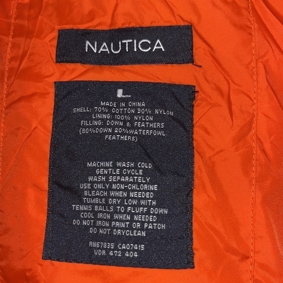 Nautica men down filled warm preppy winter jacket coat gray size L great quality - Picture 5 of 12